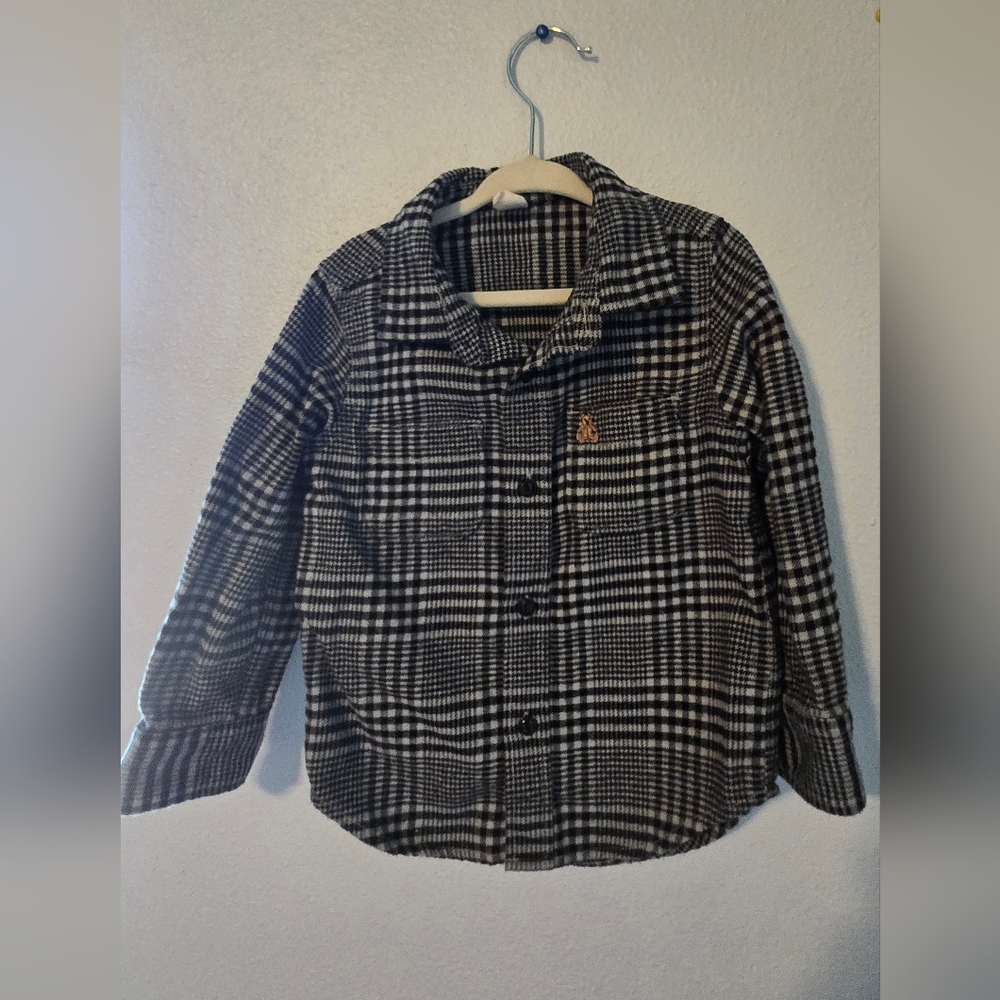 Long-sleeve plaid pocket shirt